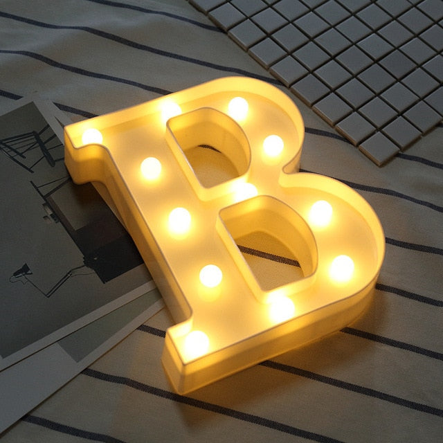 Luminous LED Letter Night Light Creative 26 English Alphabet Number Battery Lamp Romantic Wedding Party Decoration - disneytoys