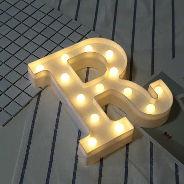 Luminous LED Letter Night Light Creative 26 English Alphabet Number Battery Lamp Romantic Wedding Party Decoration - disneytoys