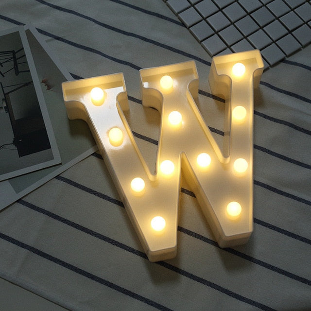 Luminous LED Letter Night Light Creative 26 English Alphabet Number Battery Lamp Romantic Wedding Party Decoration - disneytoys