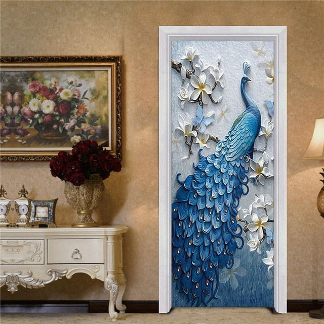 3D Beautiful Landscape Door Sticker For Living Room Bedroom DIY PVC Self Adhesive Wallpaper Waterproof Mural Decals deursticker - disneytoys