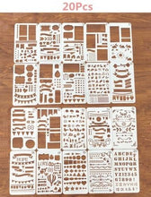12/20pcs Bullet Journal Stencil Set Plastic Planner DIY Drawing Template Diary Planner Journal Notebook Diary Scrapbook - disneytoys