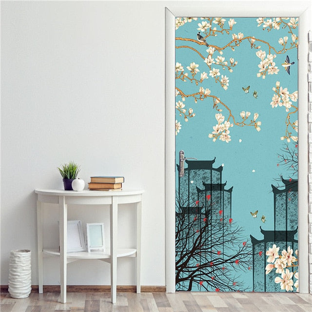 Creative 3D Door Sticker 95x215cm/Custom Size Self Adhesive Wallpaper On the Doors DIY Renovation Waterproof Poster For Bedroom - disneytoys