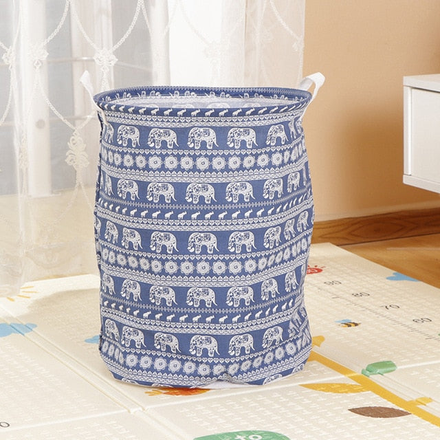 Foldable Laundry Basket Large Capacity Laundry Hamper Storage Bag Clothes Toy Picnic Printed Storage Organizer Bucket - disneytoys