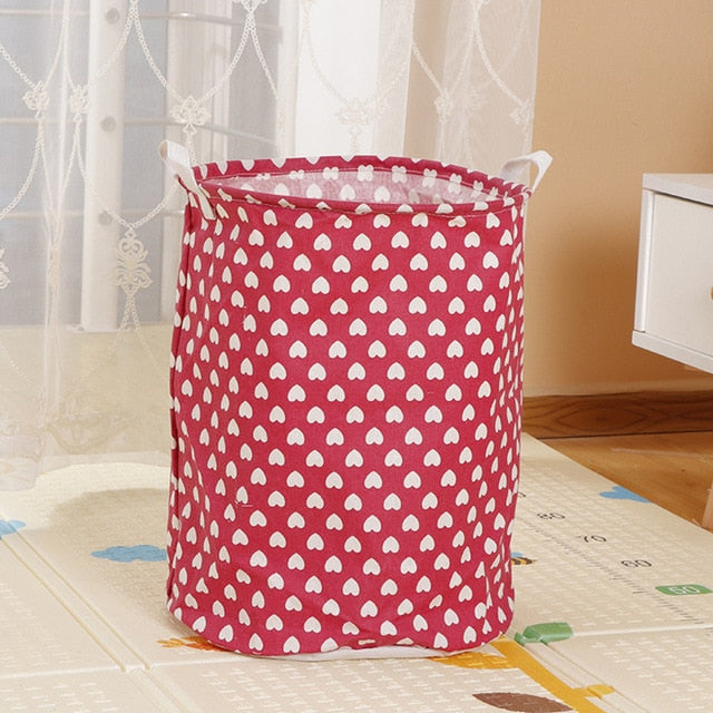 Foldable Laundry Basket Large Capacity Laundry Hamper Storage Bag Clothes Toy Picnic Printed Storage Organizer Bucket - disneytoys