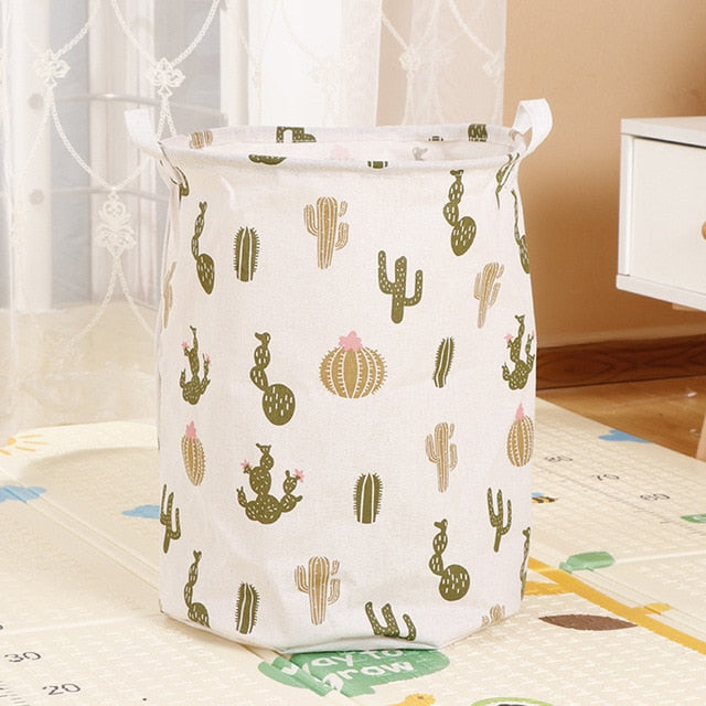 Foldable Laundry Basket Large Capacity Laundry Hamper Storage Bag Clothes Toy Picnic Printed Storage Organizer Bucket - disneytoys