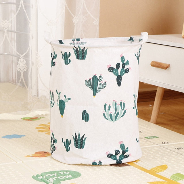 Foldable Laundry Basket Large Capacity Laundry Hamper Storage Bag Clothes Toy Picnic Printed Storage Organizer Bucket - disneytoys