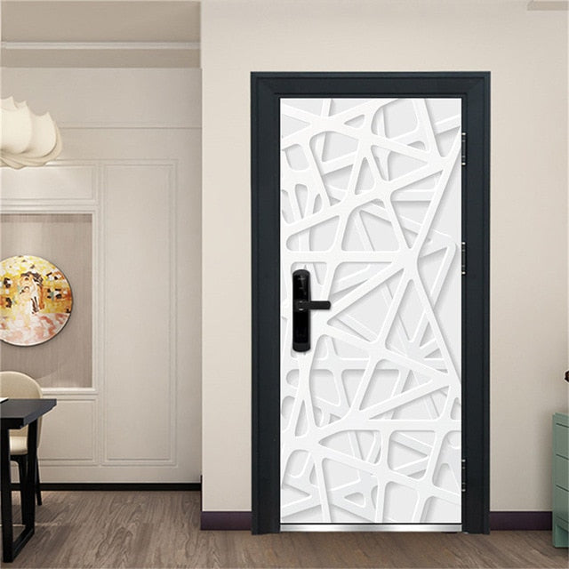 3D Door Sticker Wood Adhesive Waterproof Wallpaper for Doors Living Room Bedroom Poster DIY Mural Decals Home Decor deursticker - disneytoys