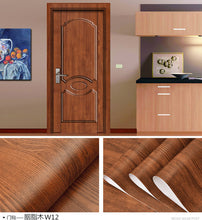Wood Grain Door Sticker Waterproof Adhesive Wallpaper Wooden Door Renovation Cabinet Furniture Home Decor DIY Wall Mural Decals - disneytoys
