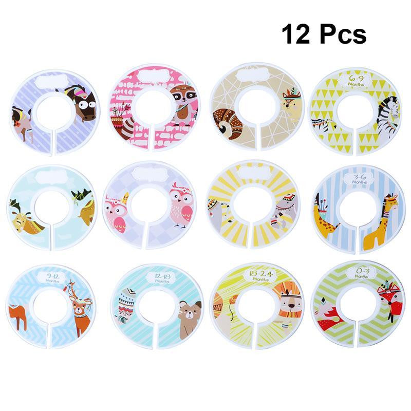 12pcs Baby DIY Clothes Size Dividers Round Plastic Clothing Hanger Circle Round Hangers Closet Dividers For Wardrobe - disneytoys