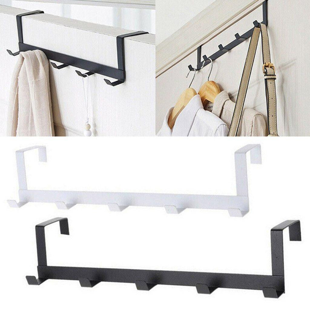 #20 Over The Door 5 Hooks Home Bathroom Organizer Rack Clothes Coat Hat Towel Hanger Housekeeping Organizers Hooks - disneytoys