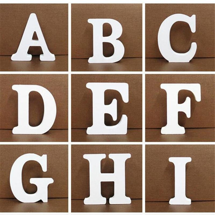 1pc 10CMX10CM White Wooden Letter English Alphabet DIY Personalised Name Design Art Craft Free Standing Heart Wedding Home Decor - disneytoys