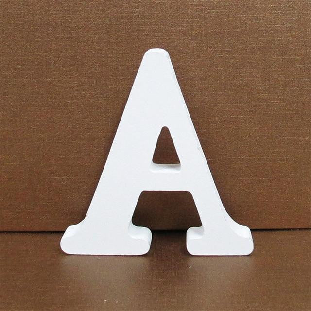 1pc 10CMX10CM White Wooden Letter English Alphabet DIY Personalised Name Design Art Craft Free Standing Heart Wedding Home Decor - disneytoys