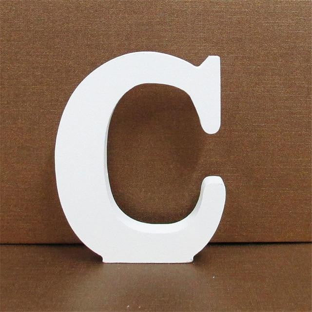 1pc 10CMX10CM White Wooden Letter English Alphabet DIY Personalised Name Design Art Craft Free Standing Heart Wedding Home Decor - disneytoys