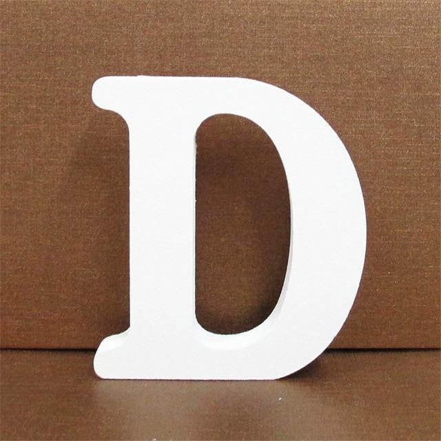 1pc 10CMX10CM White Wooden Letter English Alphabet DIY Personalised Name Design Art Craft Free Standing Heart Wedding Home Decor - disneytoys