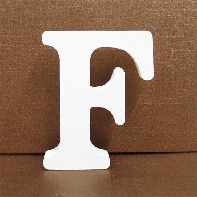 1pc 10CMX10CM White Wooden Letter English Alphabet DIY Personalised Name Design Art Craft Free Standing Heart Wedding Home Decor - disneytoys