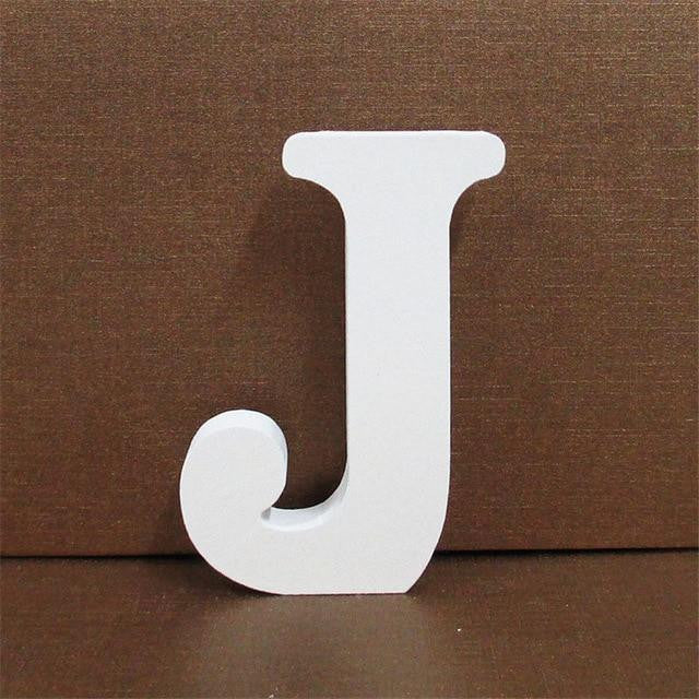 1pc 10CMX10CM White Wooden Letter English Alphabet DIY Personalised Name Design Art Craft Free Standing Heart Wedding Home Decor - disneytoys