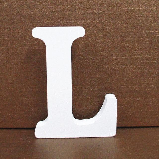 1pc 10CMX10CM White Wooden Letter English Alphabet DIY Personalised Name Design Art Craft Free Standing Heart Wedding Home Decor - disneytoys