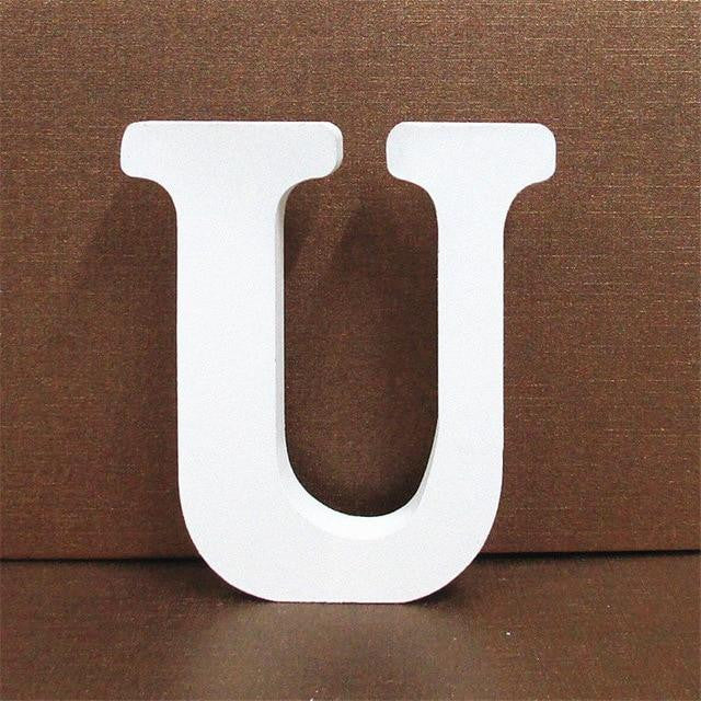 1pc 10CMX10CM White Wooden Letter English Alphabet DIY Personalised Name Design Art Craft Free Standing Heart Wedding Home Decor - disneytoys