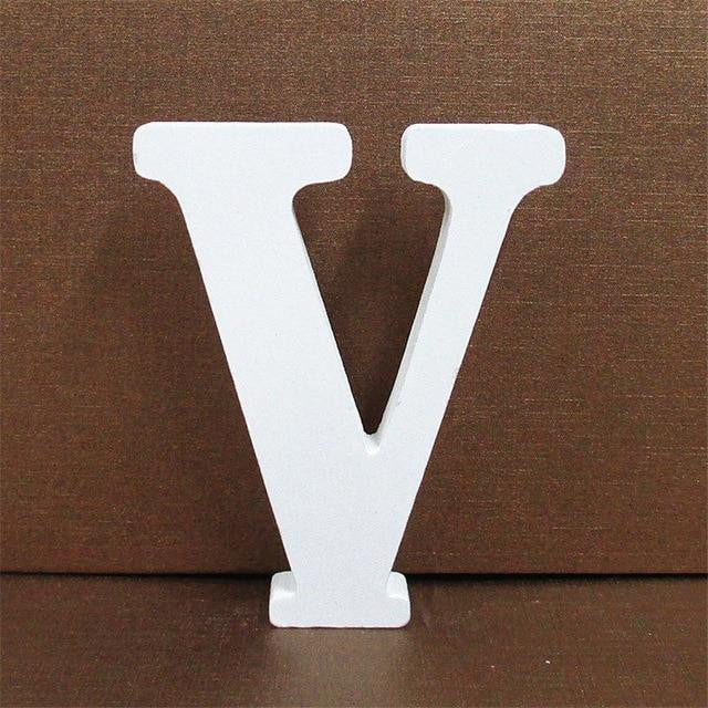 1pc 10CMX10CM White Wooden Letter English Alphabet DIY Personalised Name Design Art Craft Free Standing Heart Wedding Home Decor - disneytoys