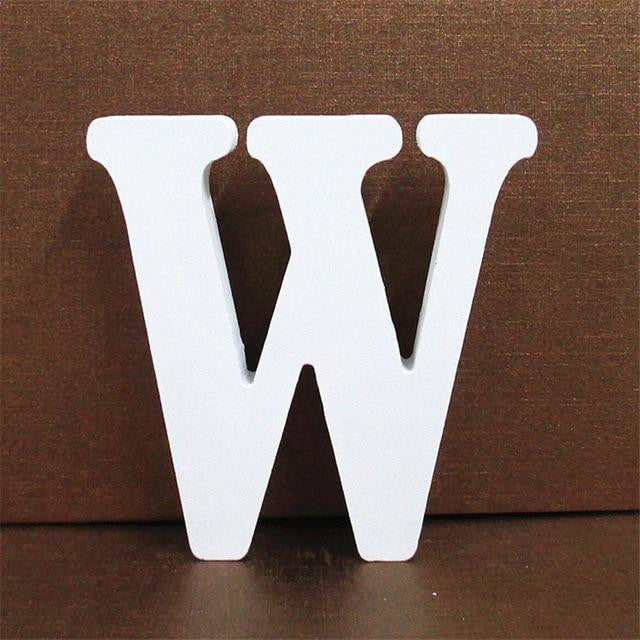 1pc 10CMX10CM White Wooden Letter English Alphabet DIY Personalised Name Design Art Craft Free Standing Heart Wedding Home Decor - disneytoys