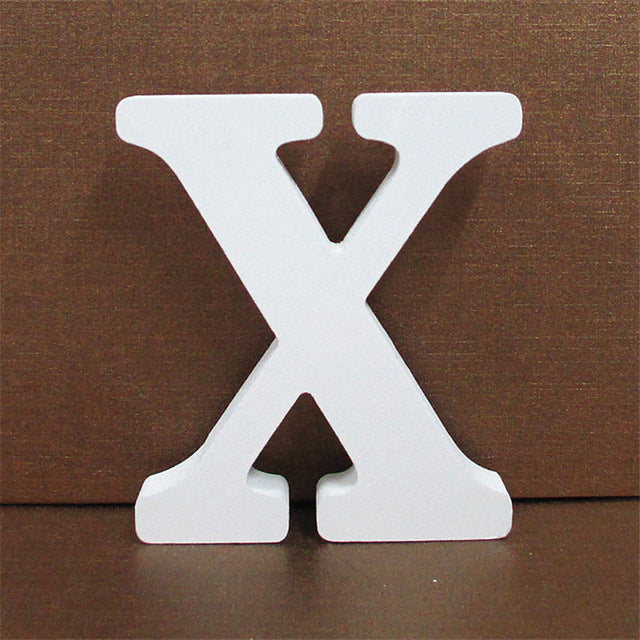 1pc 10CMX10CM White Wooden Letter English Alphabet DIY Personalised Name Design Art Craft Free Standing Heart Wedding Home Decor - disneytoys