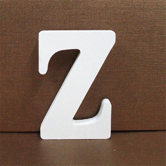 1pc 10CMX10CM White Wooden Letter English Alphabet DIY Personalised Name Design Art Craft Free Standing Heart Wedding Home Decor - disneytoys