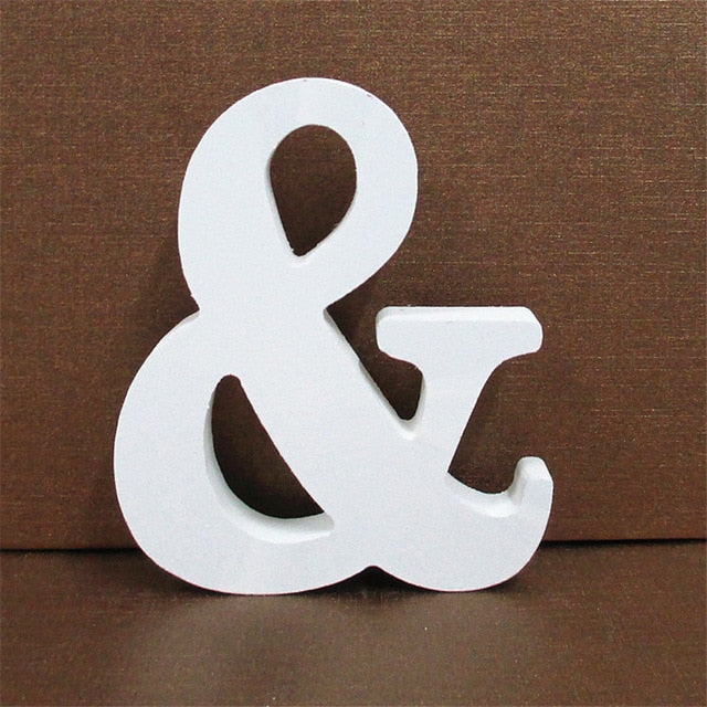 1pc 10CMX10CM White Wooden Letter English Alphabet DIY Personalised Name Design Art Craft Free Standing Heart Wedding Home Decor - disneytoys