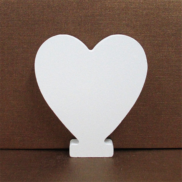 1pc 10CMX10CM White Wooden Letter English Alphabet DIY Personalised Name Design Art Craft Free Standing Heart Wedding Home Decor - disneytoys