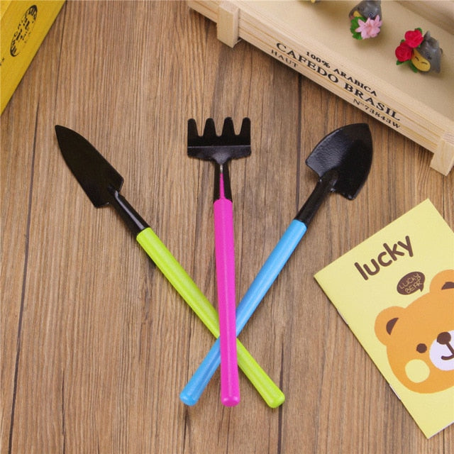 3PC Color Mini Gardening Tools Garden Accessories Tools For Home Gardening Meat Growing Tools Small Shovel Spade Tool Decor - disneytoys